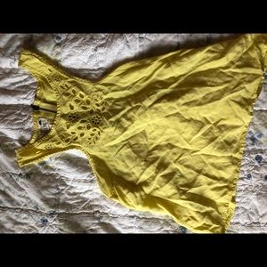 LA hearts yellow lace shirt tank top